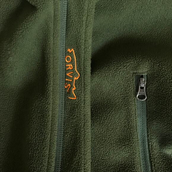 Orvis Trout Bum Jacket Extra Large Mens Army Green Olive Zip Front Softshell XL - Picture 10 of 13